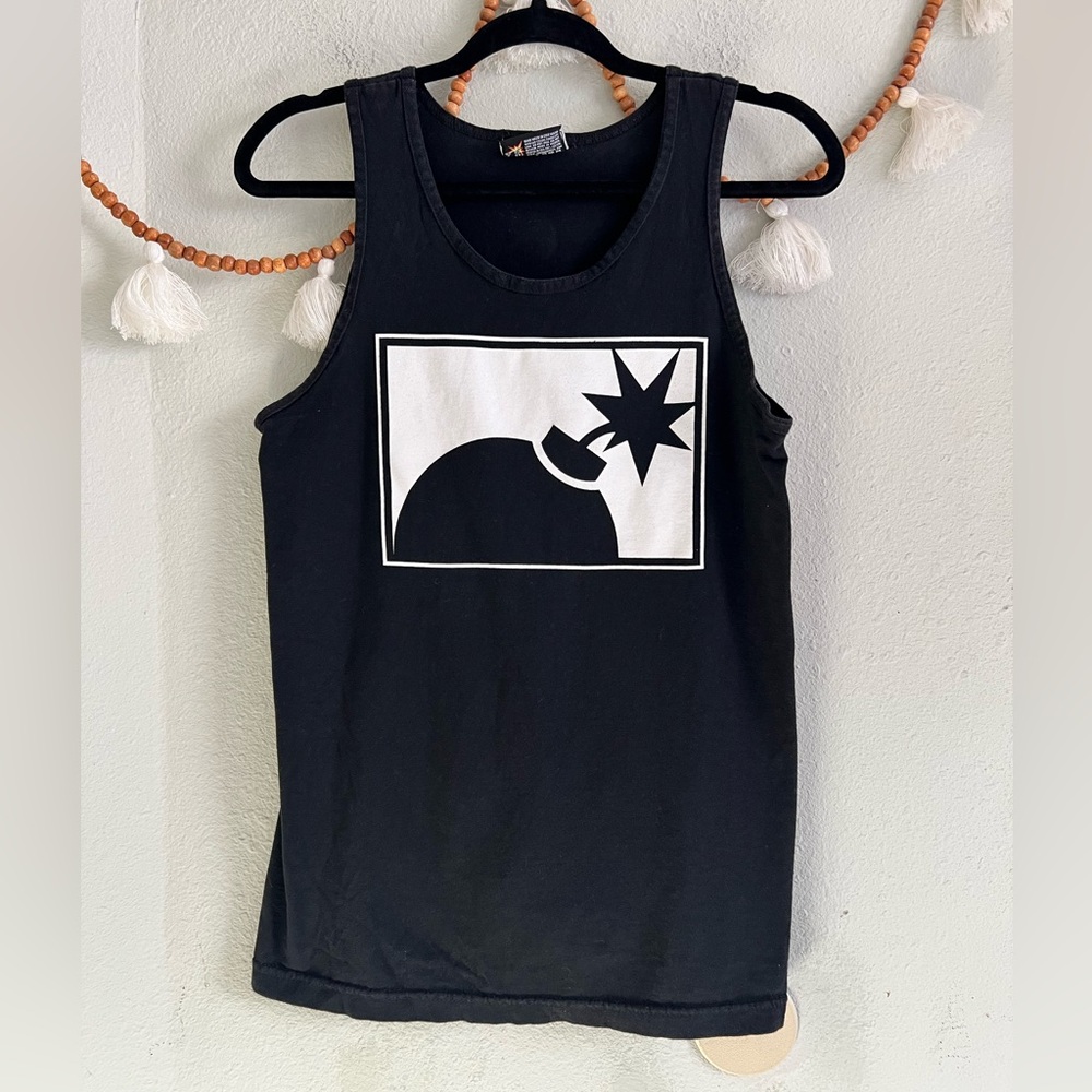 The Hundreds black bomb graphic tank top